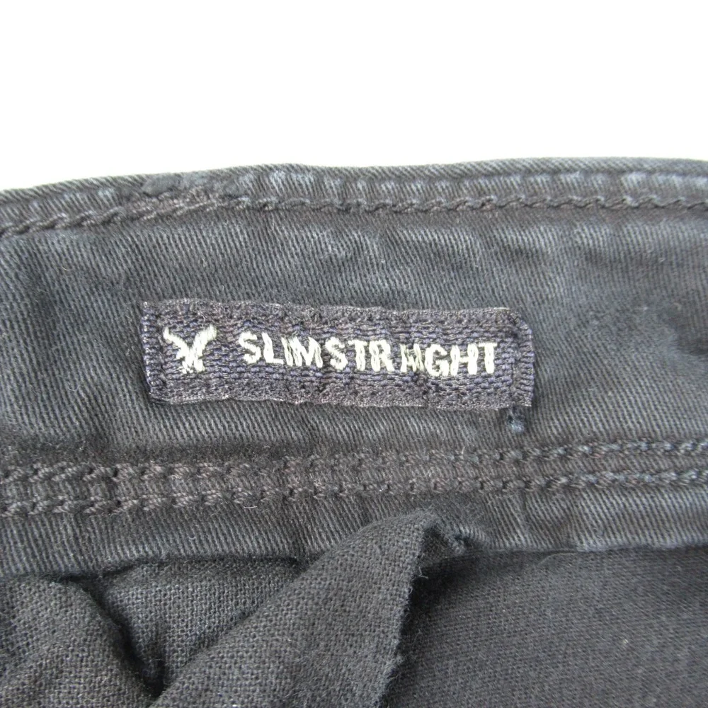 American Eagle Extreme Flex Mens Chino Pants Black 40x31 Trousers Slim Straight